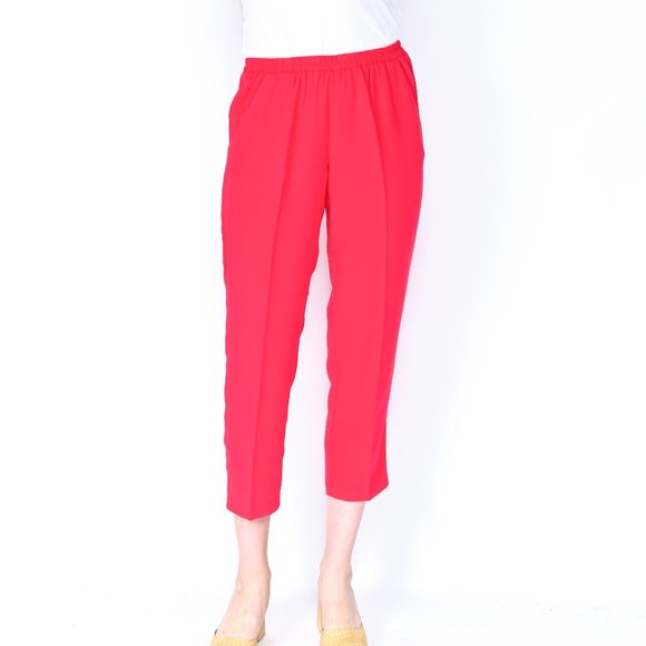 Amanda Uprichard Pants - AMANDA UPRICHARD Albany Cherry Pink Cropped Pant